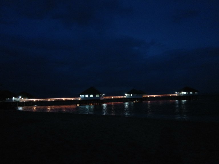 night view of the floating cottages