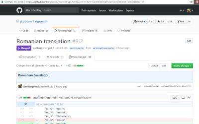 2018-02-23 22_40_20-Romanian translation by sarmizegetusaa · Pull Request #812 · espocrm_espocrm.png