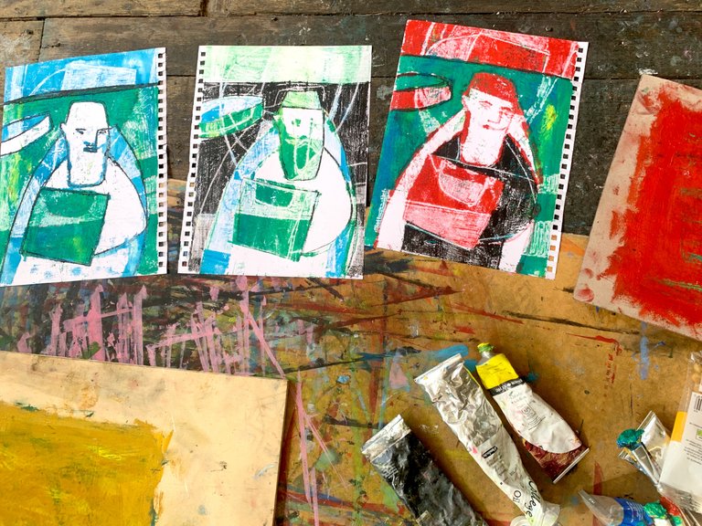 Lone Kayaker oil paintings.