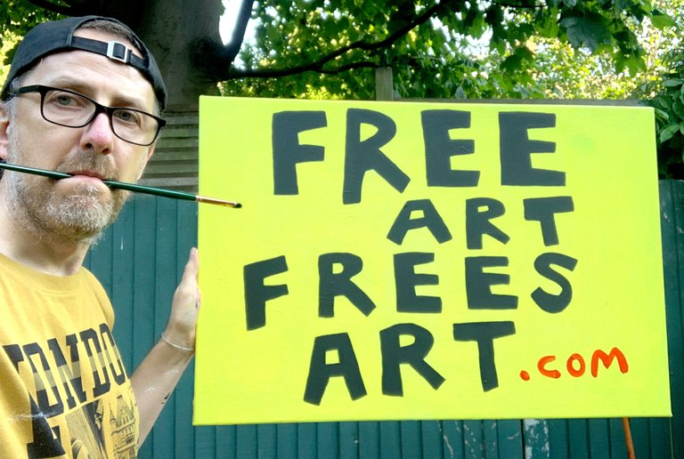 A Free Art Frees Art painting awaiting Advertism.