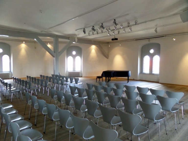 The concert venue, above the church was once the university library. 