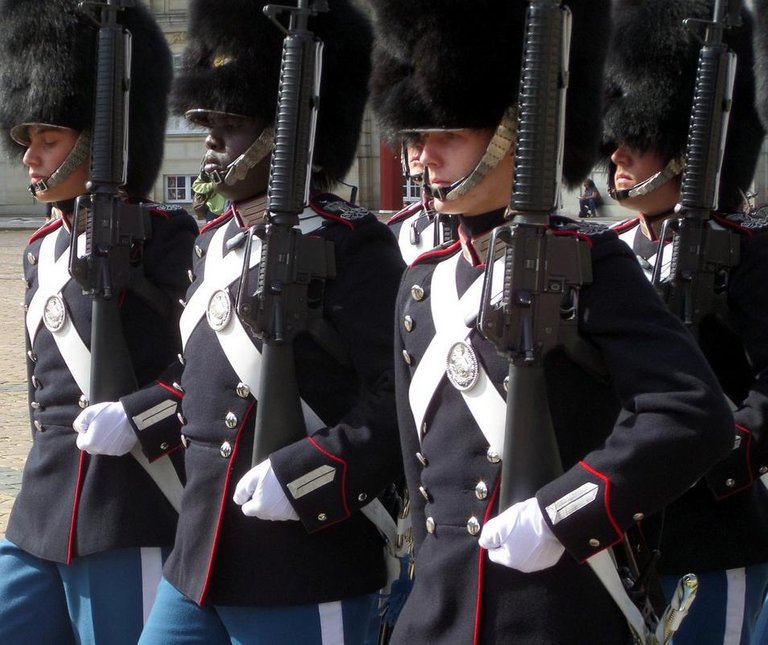 Royal Danish Life Guards at Amalienborg Palace Kastellet