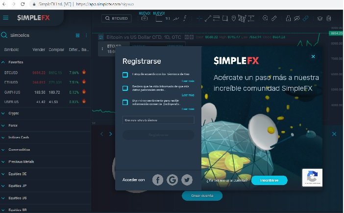 SIMPLEFX creation account