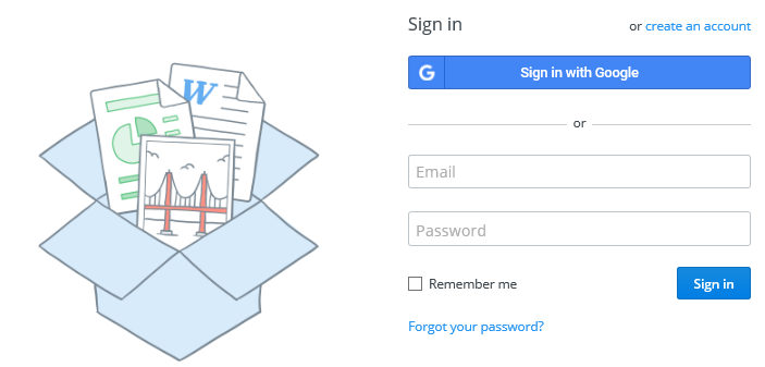 dropbox sign in