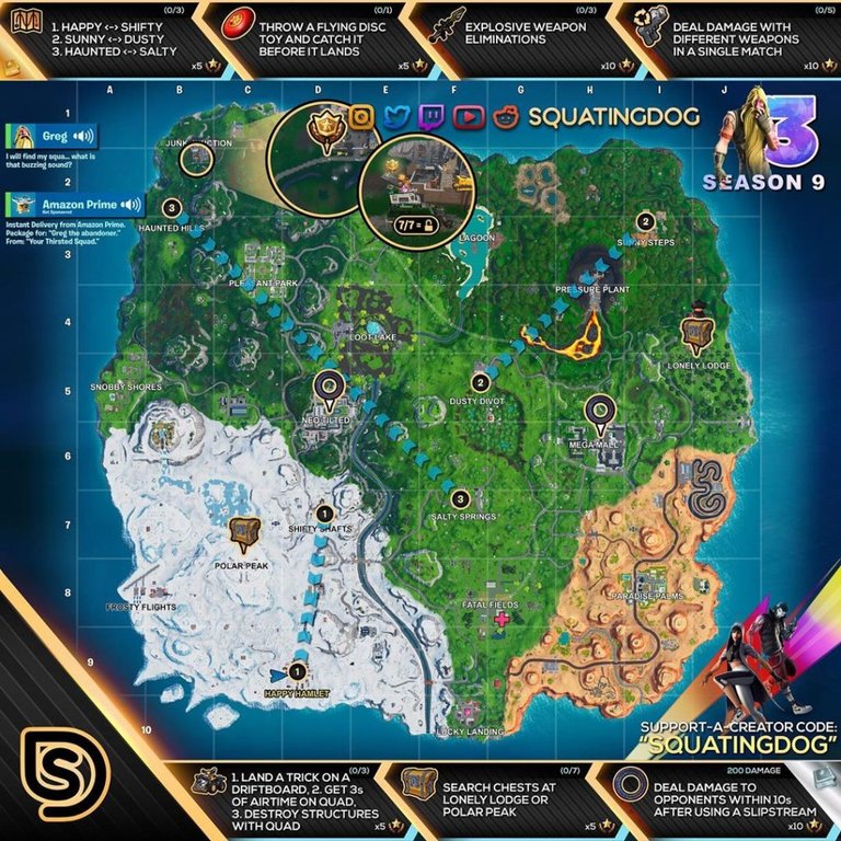 Fortnite Season 9 Week 3 Challenges Cheat Sheet