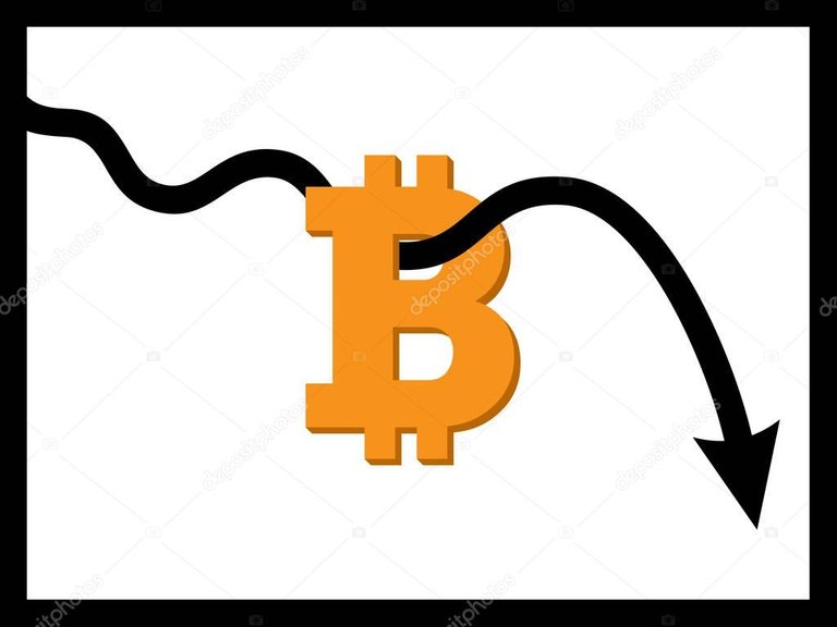 bitcoin downtrend stock photo
