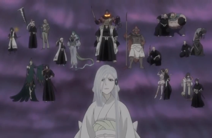 Sodeno Shirayuki, Rukia's Zanpakuto and the other Soul Reapers with their Zanpakuto manefestation