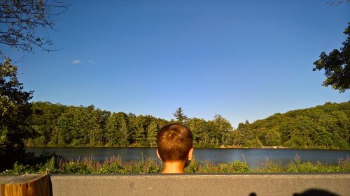 Max on a park bench