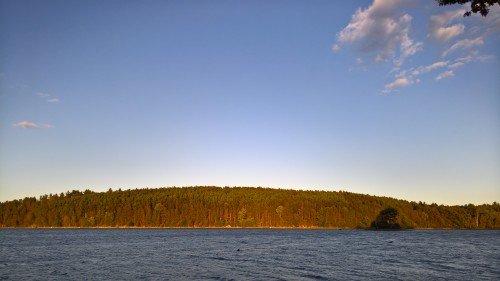 Sun setting over the lake