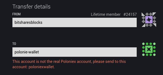 Poloniex scam account warning