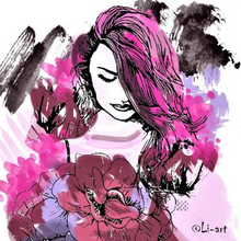 digital painting , orchid woman ðŸŽ¨