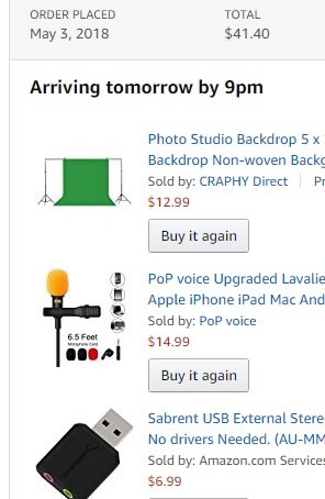 Amazon Order Screen Shot