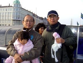 With Sanjib's family in canal cruise in Denmark.JPG