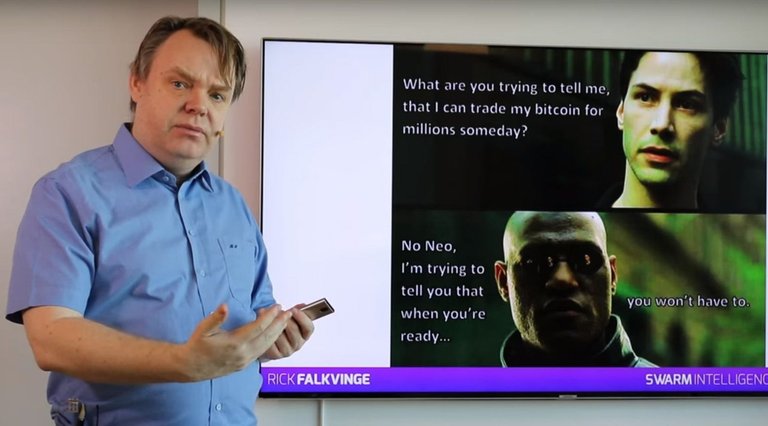 When bitcoin is ready you won't have to transfer out - neo & morpheus with Rick Falkvinge.jpg