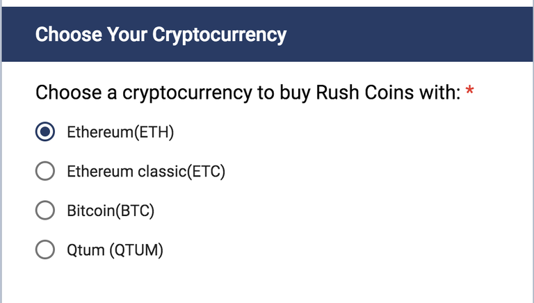 Choose the cryptocurrency you want to invest with