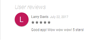 Larry Davis says, "Good app! Wow wow wow! 5 stars!"