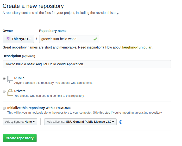 Create New Repository