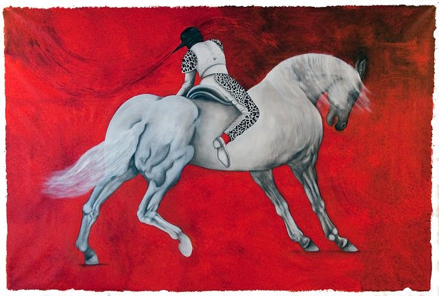 Red art,arte rojo, horse, caballo, jinete, guerrero, art on cuba, art news, arte cubano, pinturas cubanas,the cuban art project.-3.JPG