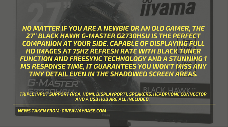 No matter if you are a newbie or an old wolf in the world of gaming, the 27’’ Black Hawk G-MASTER G2730HSU is the perfect companion at your side. Capable of displaying Full HD images at.png