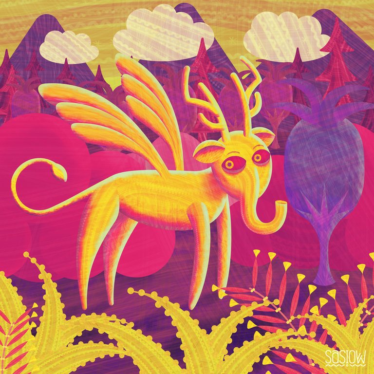 Sasiow _ Illustration Alebrije DeerPhant LionBird.jpg