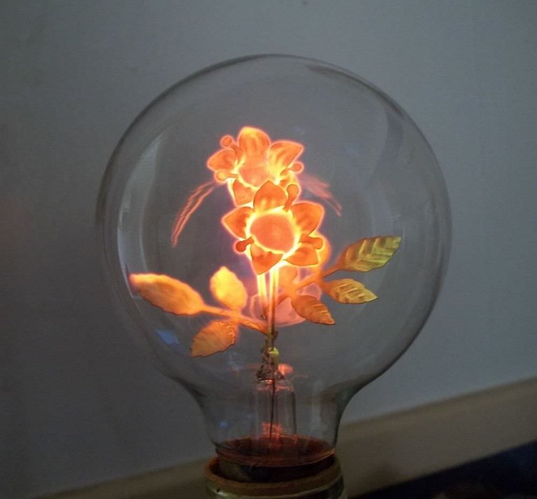 The filament of this antique light bulb is shaped like flowers.jpg