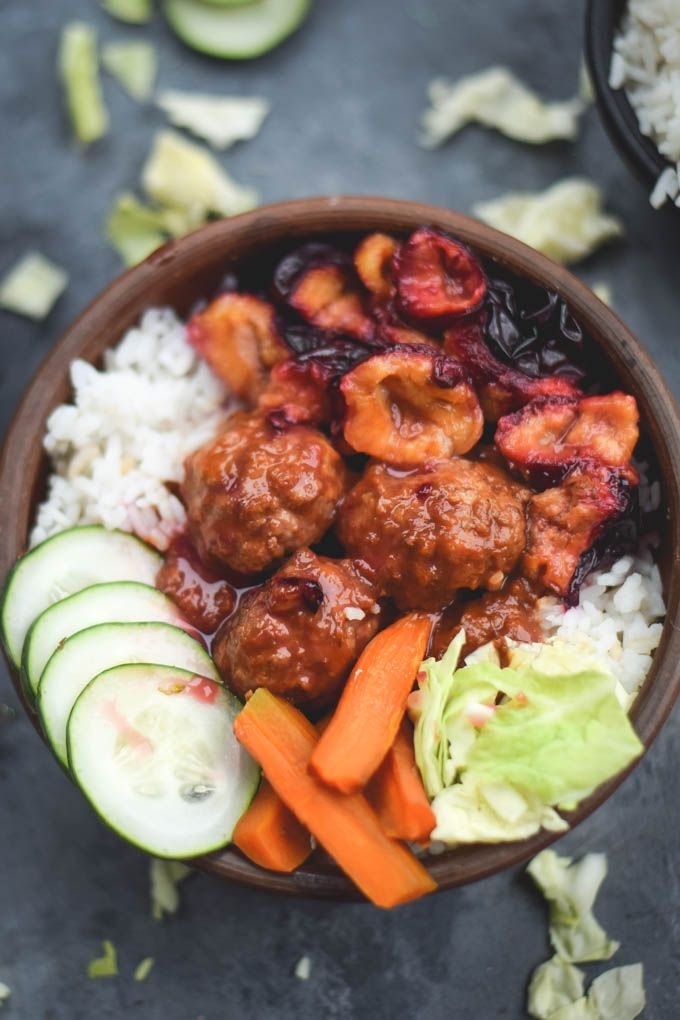 Roasted Plum BBQ Chicken Meatball Bowls.jpg