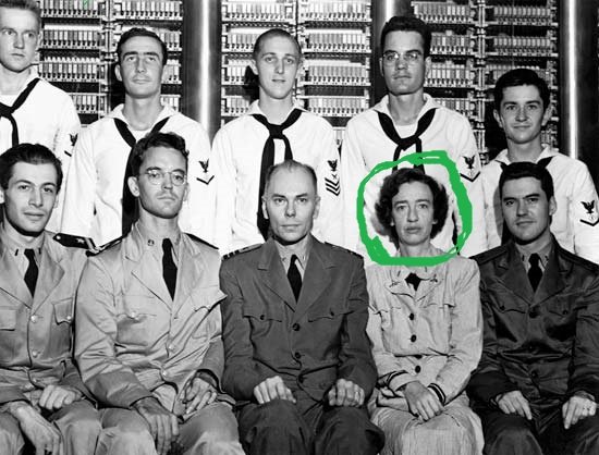 howard aiken and grace hopper HIGHLIGHTED and the harvard mark 1 team - 1944.jpg