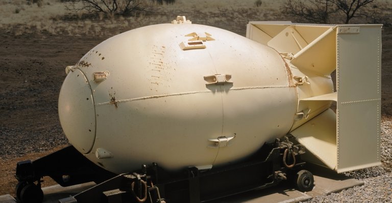 A replica of the atomic bomb dropped on Nagasaki, a plutonium-implosion bomb nick-named.jpeg