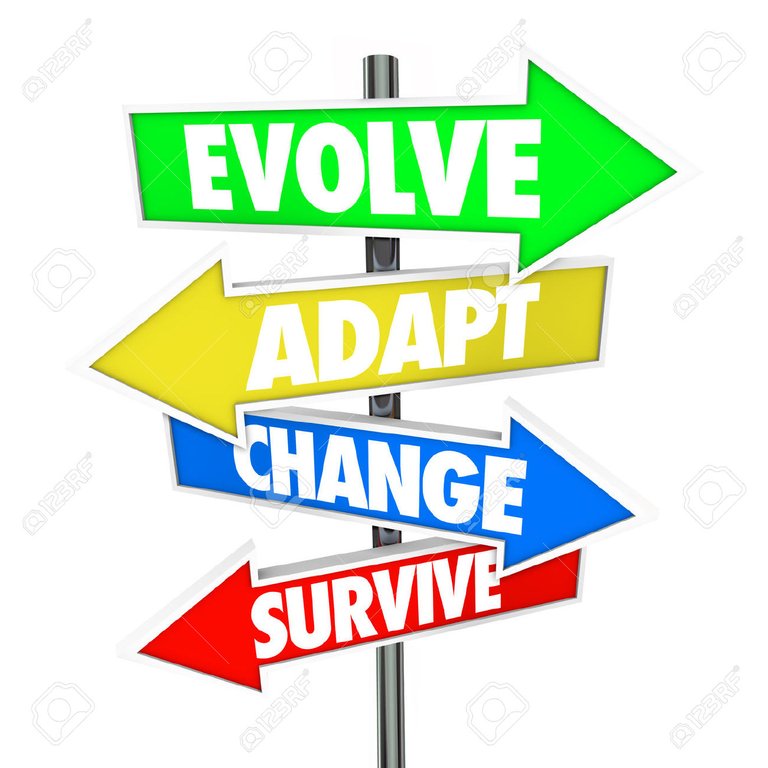 35302008-Evolve-Adapt-Change-and-Survive-on-four-arrow-signs-pointing-a-direction-or-management-strategy-for--Stock-Photo.jpg