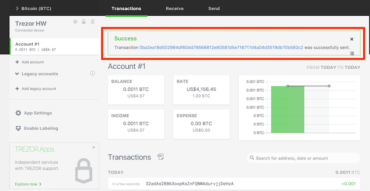Trezor - Send Bitcoin Successfully.png