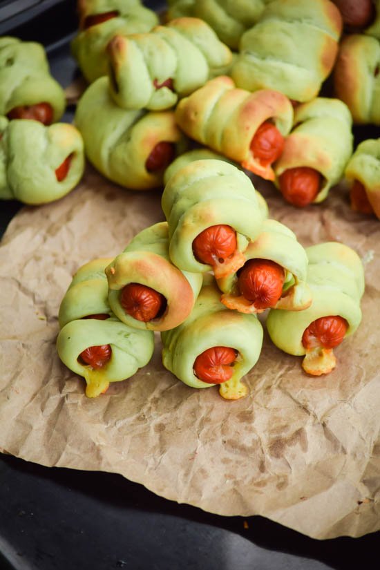 Cheesy Piglets in Green Blankets (Mini Wasabi Pretzel Dogs with Cheddar) (15).jpg