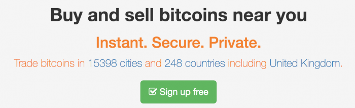 Localbitcoins frontpage.