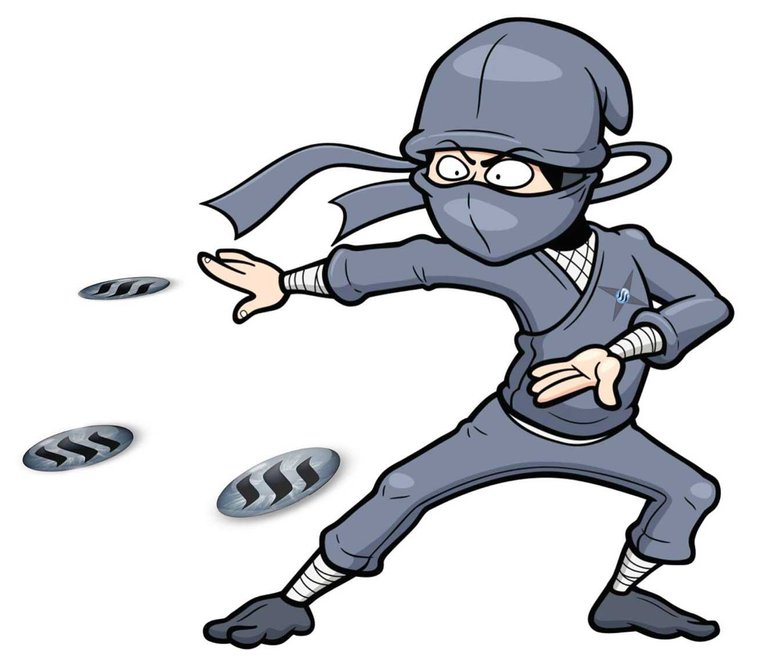 sneaky-ninja throwing coins