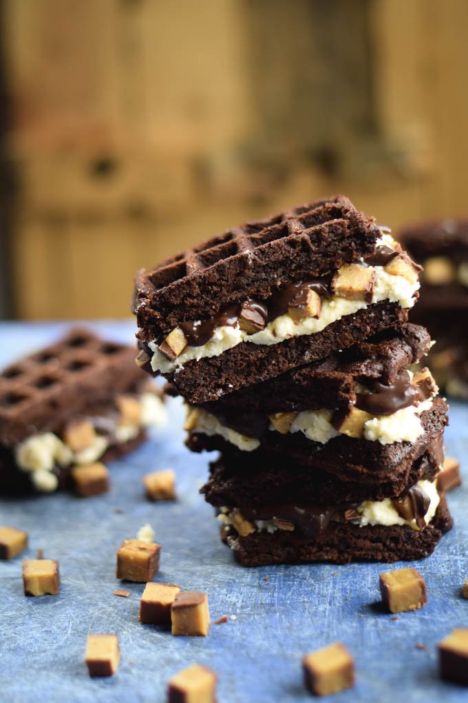 Waffled Brownie Hot Fudge Moose Track Ice Cream Sandwiches (6).jpg