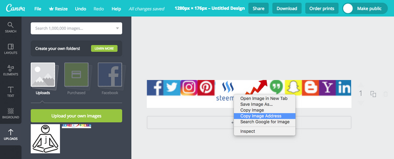 How to copy image address from Canva?