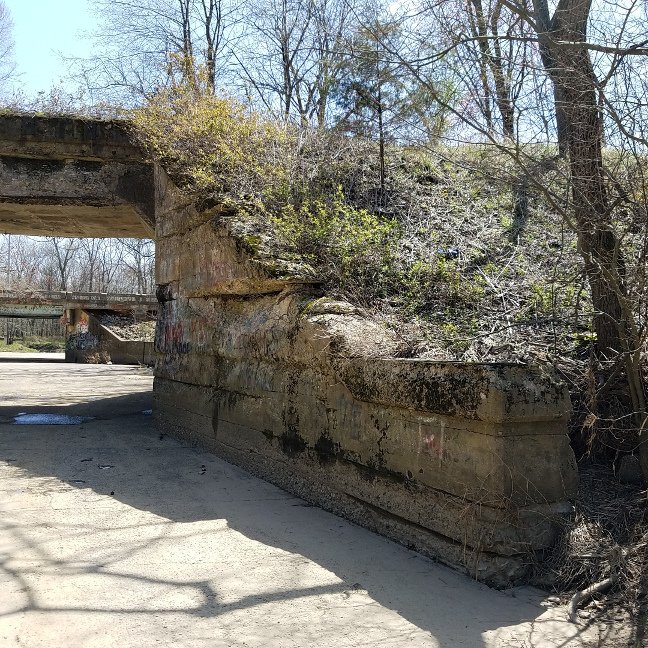  Wide South view of Western rail overpass wall