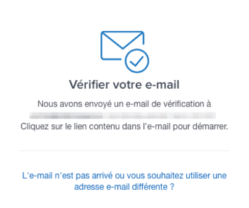 Confirmation de l'adresse e-mail