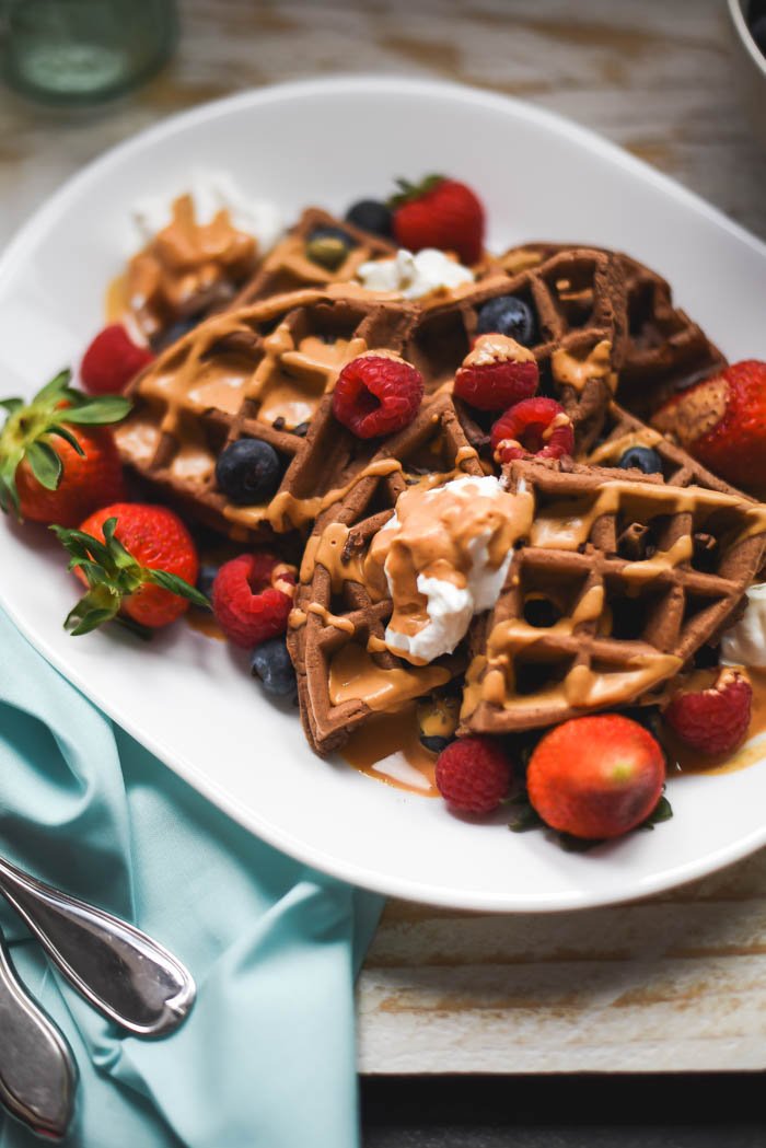 Chocolate Spelt Greek Yogurt Waffles + Maple Nut Butter Syrup (7).jpg