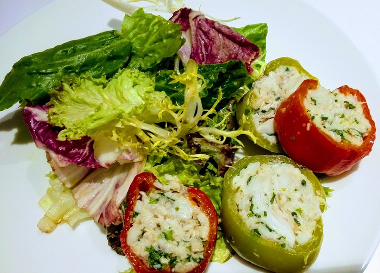 Crab meat in colored bell peppers.jpg