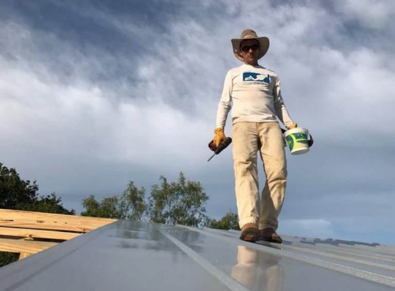 on barn roof