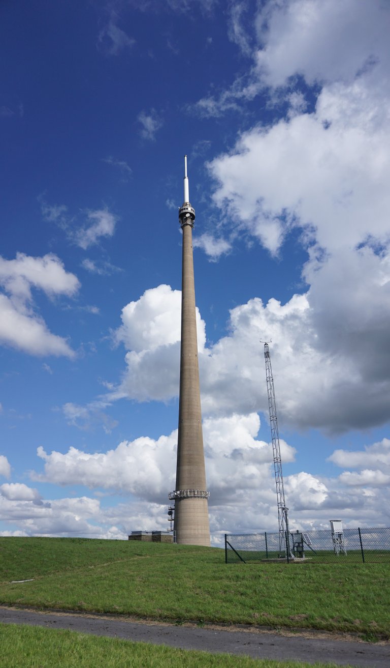 At the foot of Emley Moor mast.JPG