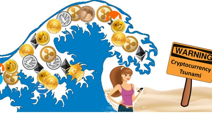 Cartoon Crypto Tsunami girl checking cellphone.jpg