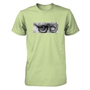 Tshirt Design 1, fine art print, drawing, charcoal, portrait detail, eyes, glasses, look, text.jpg