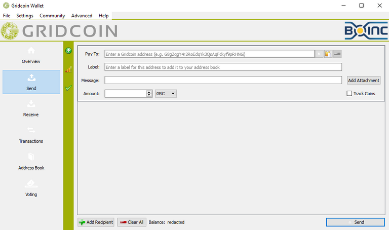 09Gridcoin wallet Send redacted.png