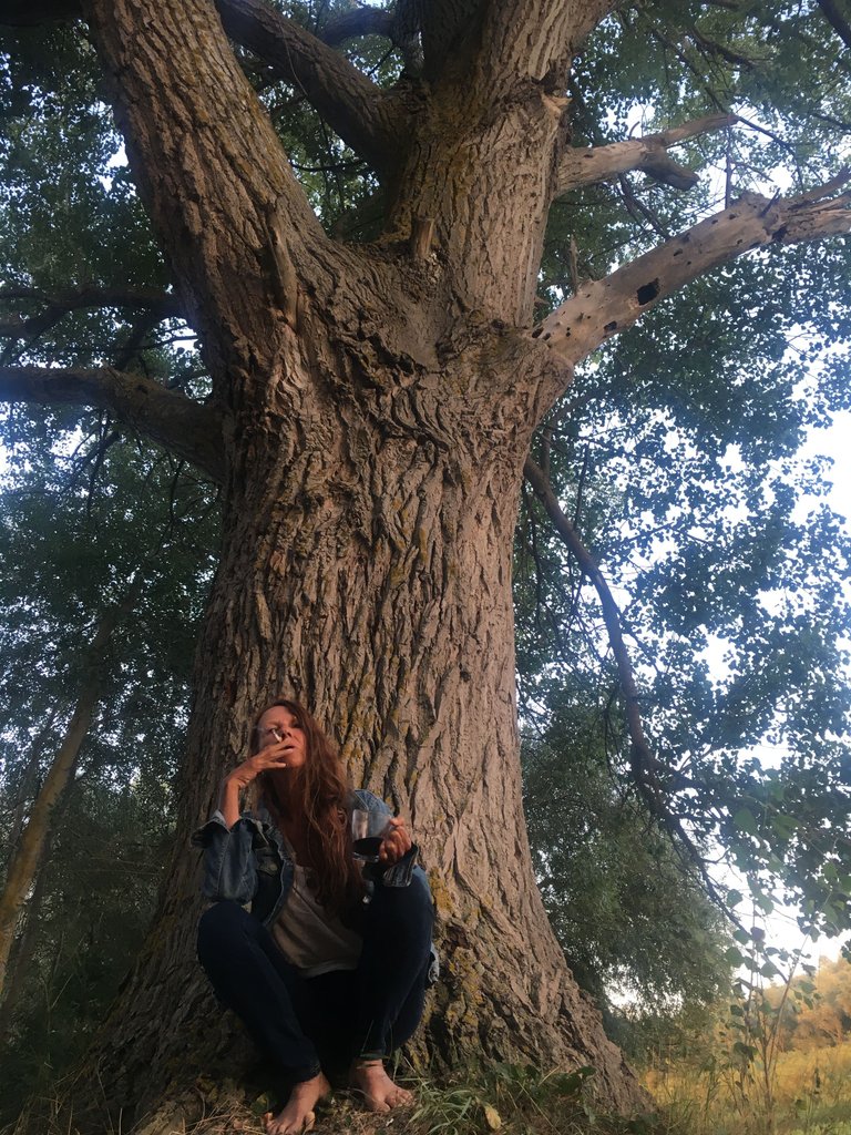 Christine and Mother Tree.JPG