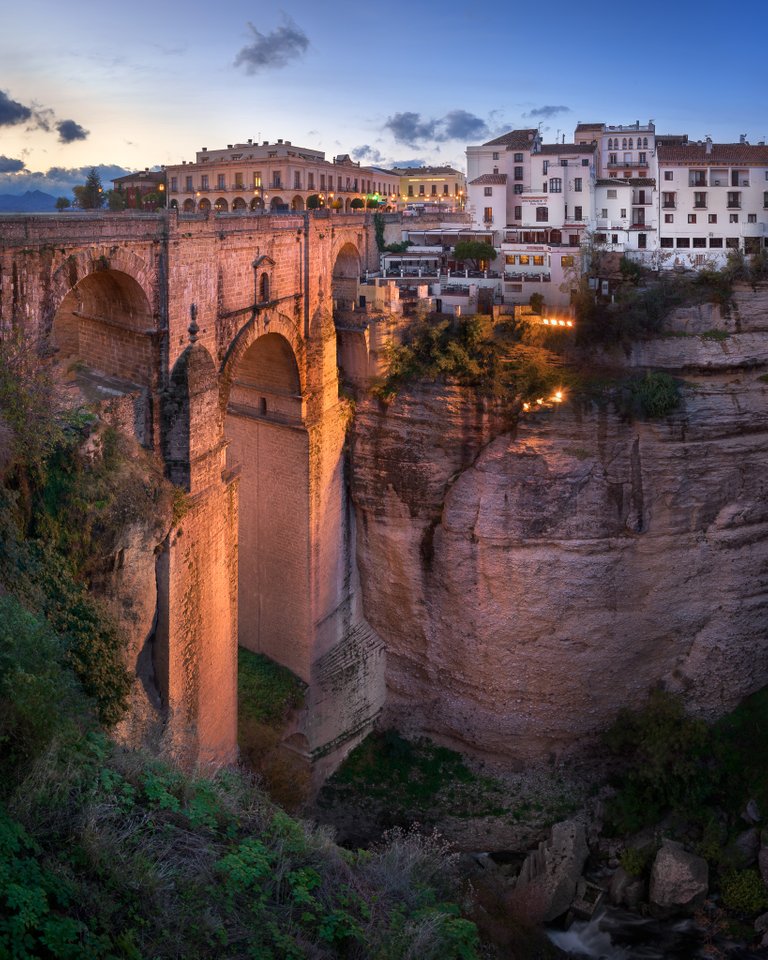 Puente Nuevo Bridge and Ronda Skyline in the Evening, Andalusia, Spain.jpg