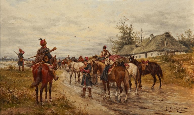 Ludwig Gedlek.  Mounted Cossacks Discovering a Landscape.jpg