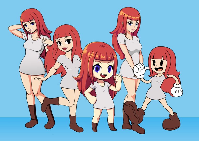 Nadje in various art styles.jpg