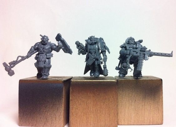 Necromunda Goliath gang made from bloodreavers space marines and cadian commandsquad bits with thunderhammer and stormshield conversion.jpg