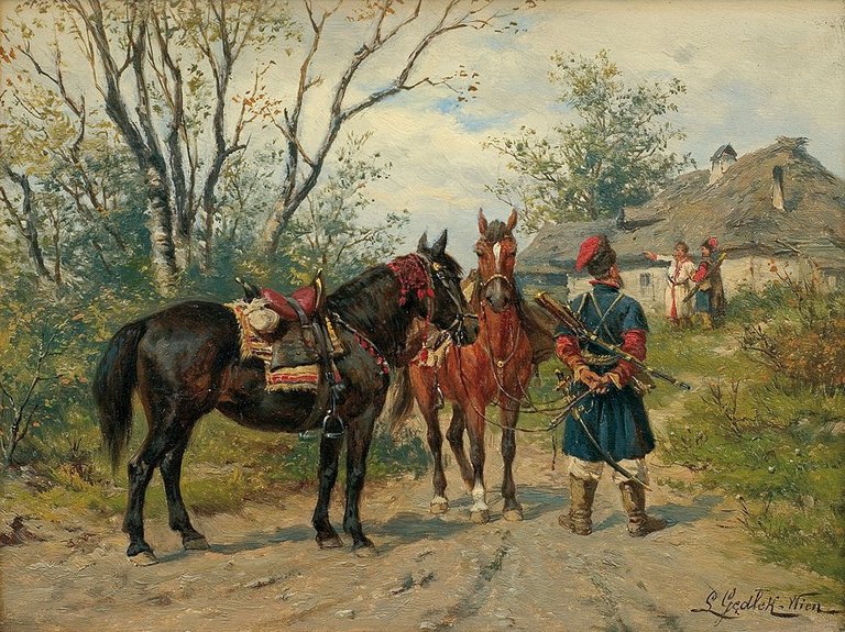 Ludwig Gedlek. Patrol. Asking the way.jpg